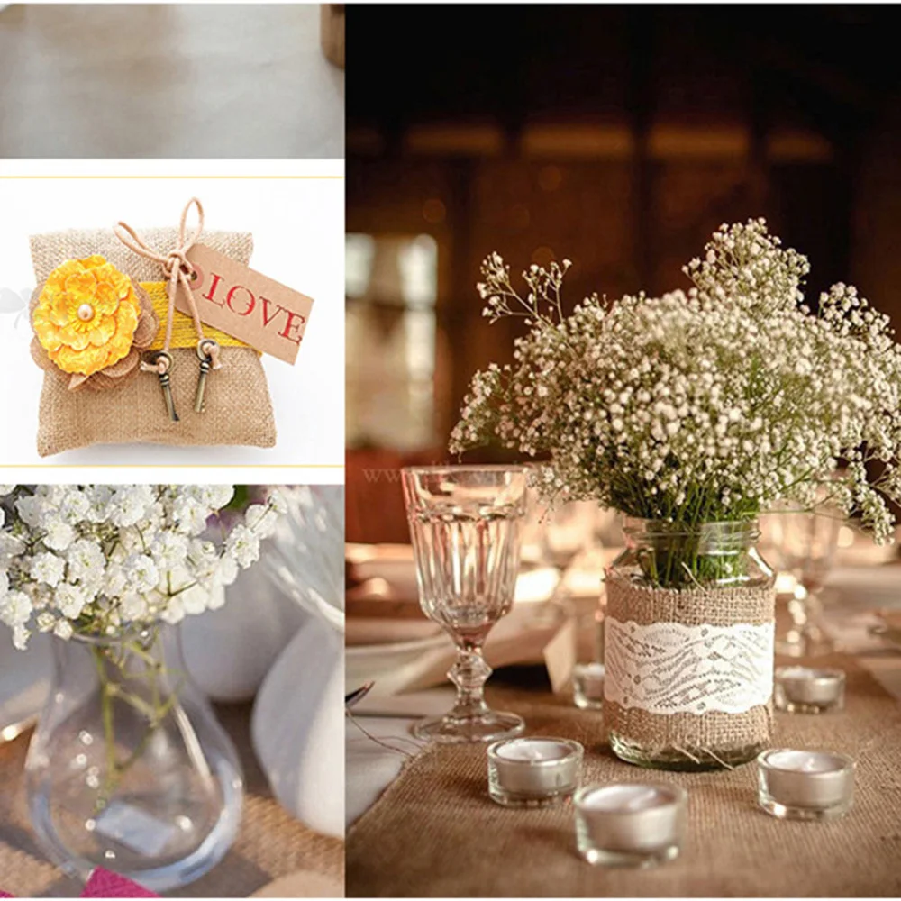 

5pcs/lot 100% Natural Jute Round Thick Fabric For Vintage Table Mat DIY Craft Patchwork Material Canvas DIY Handmade Materials