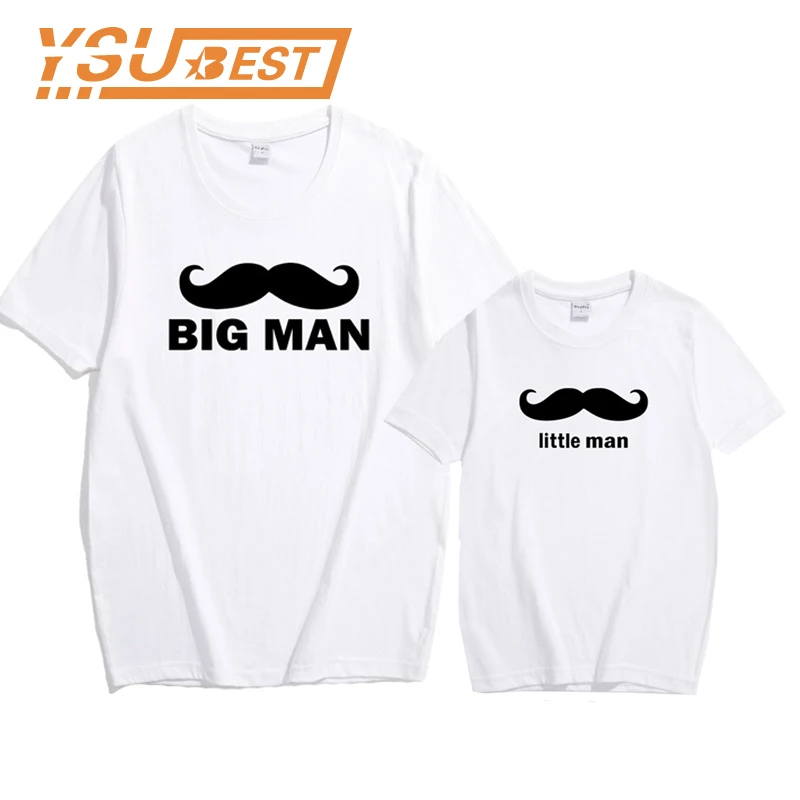 Family T Shirt Matching Clothes Father Son Summer Parent-child Outfits Fashion Big Man Little Daddy | Мать и ребенок