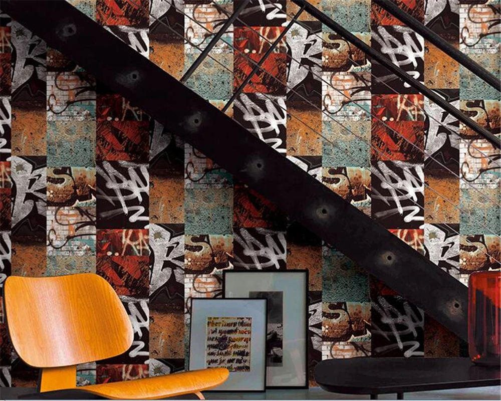 Beibehang behang граффити обои кирпичный узор улица бар горячий горшок Ресторан фон