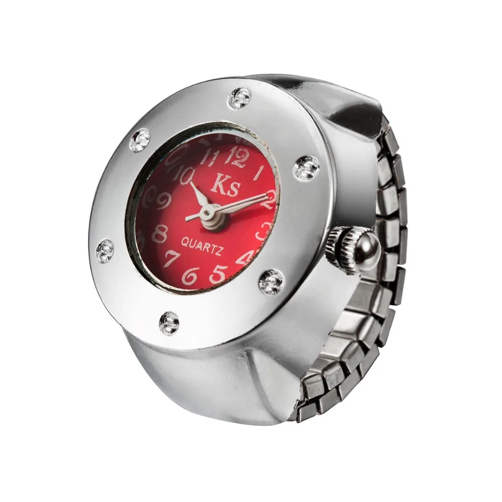 1 шт. креативные модные стальные круглые эластичные кварцевые часы с кольцом на