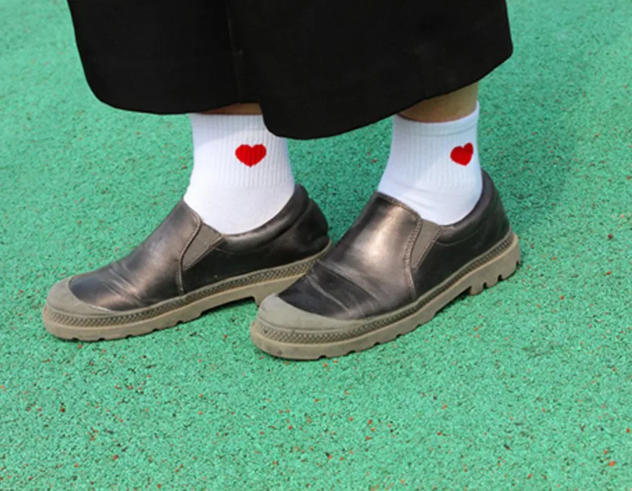 [Cospacool] вышитый конверт в форме сердца Однотонные Женские Носки с рисунком Милые