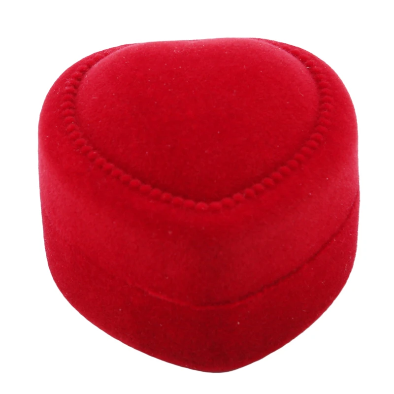 Милые красные чехлы для переноски складные кольца в форме сердца коробка колец