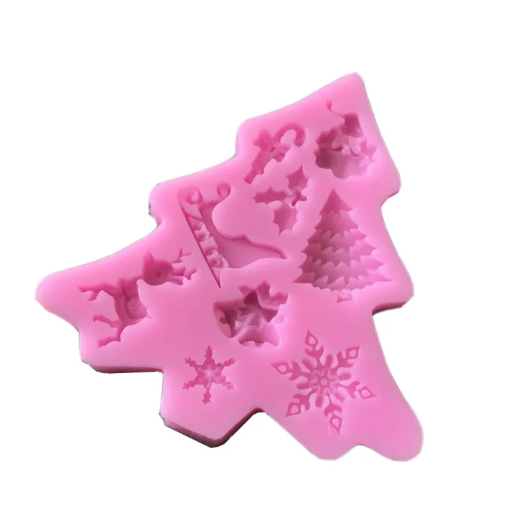 3 стиля Рождественская елка и Санта Клаус 3D силиконовая форма для кекса