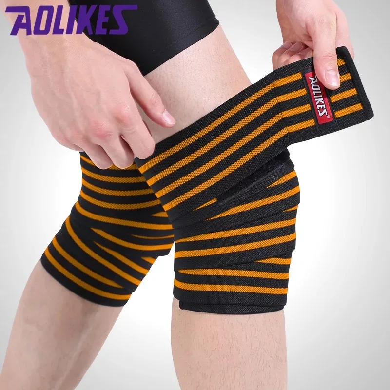 

1 Pcs 180*8 CM Knee pads Protection Knee Sports protective gear Men's Elastic fitness Weightlifting bandages Leggings Straps
