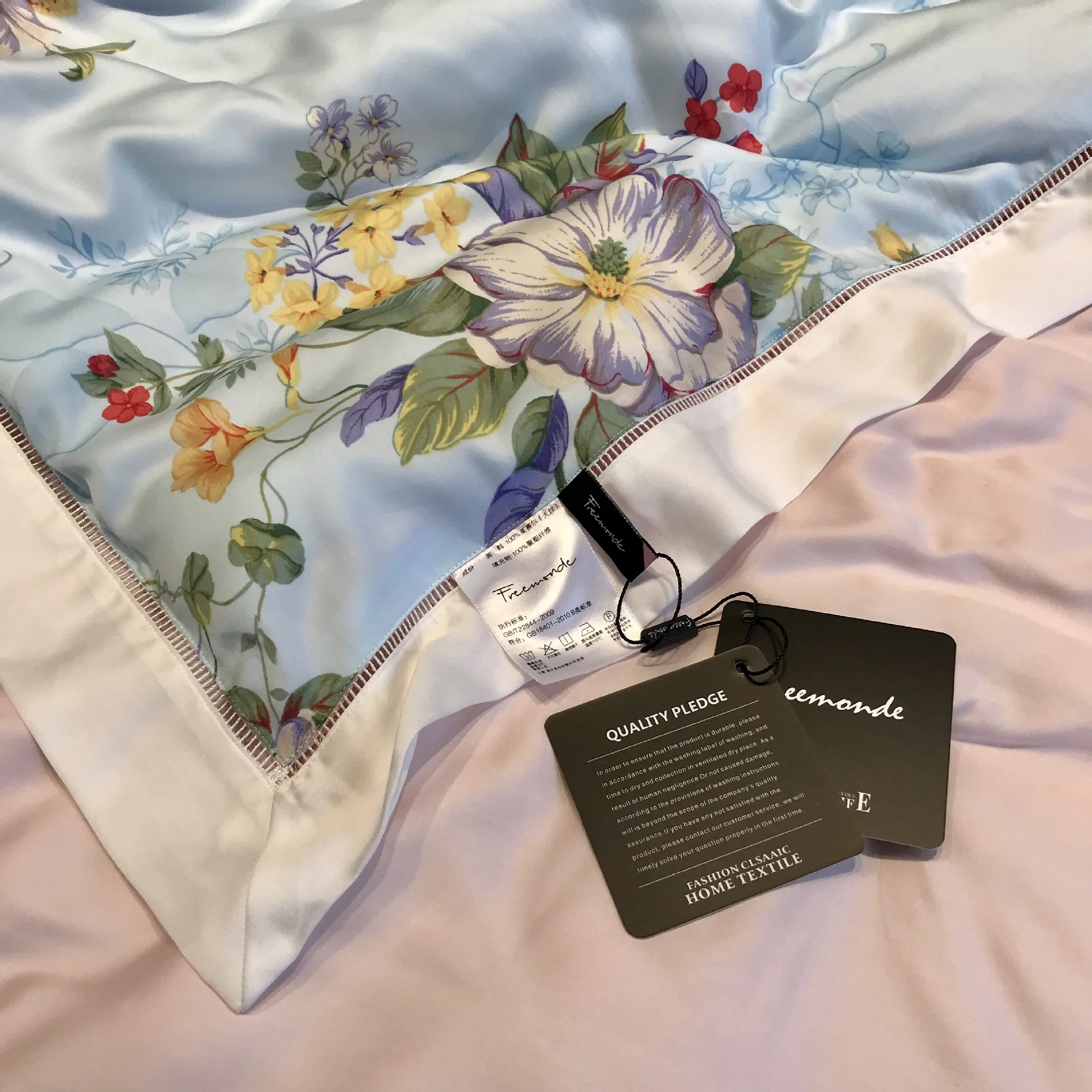 Abbiemao высококачественное постельное белье из хлопка Tencel, комплект из 4 предметов, кружевное шелковое постельное белье на весну/лето, размер queen/King