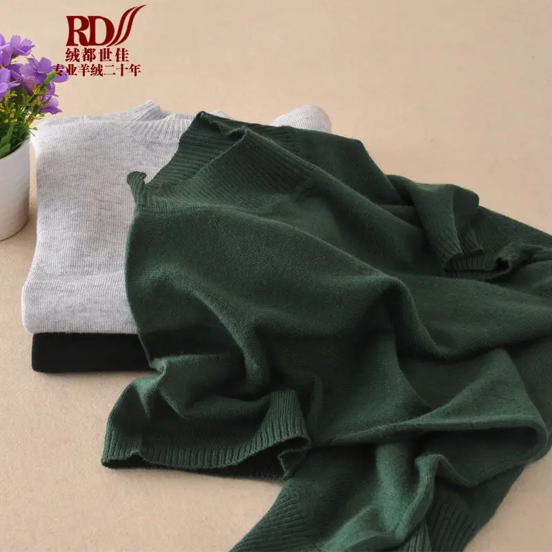 Женские трикотажные пуловеры из смеси кашемира с круглым вырезом и коротким