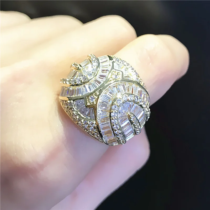 Женские кольца на палец ALooWay позолоченные с полушариковой инкрустацией позолота