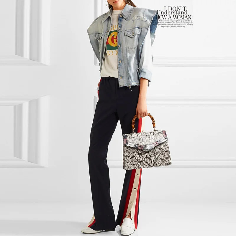 Брюки женские прямые в полоску с металлической пряжкой повседневные брюки весна