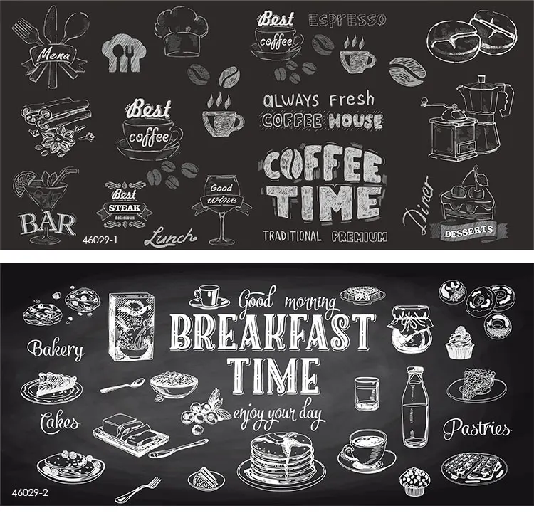 

Custom Size Photo personalized glass blackboard wallpaper Restaurant Bar Cafe KTV food shop background breakfast wallpaper mural