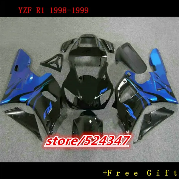 

B fairing kit for R1 1998 1999 YZF-R1 YZF R1 98 99 black blue bodywork fairings set Motorcycle Accessories & Parts