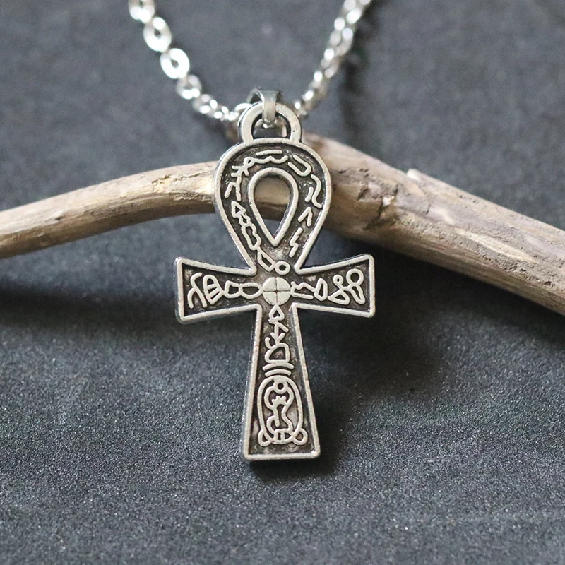 

Fashion Vintage Ankh Cross Pendant Necklace for Women Gothic Punk Statement Accessories Egyptian Jewelry Goth Choker Minimalist