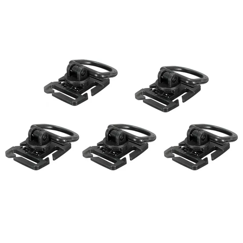 5Pcs Black Поворотный D кольцо клип molle зажим для лямки тактический рюкзак прикрепить ремень повесить лагерь Открытый Поход бушкрафт Маутейн - Цвет: 5Pcs Black