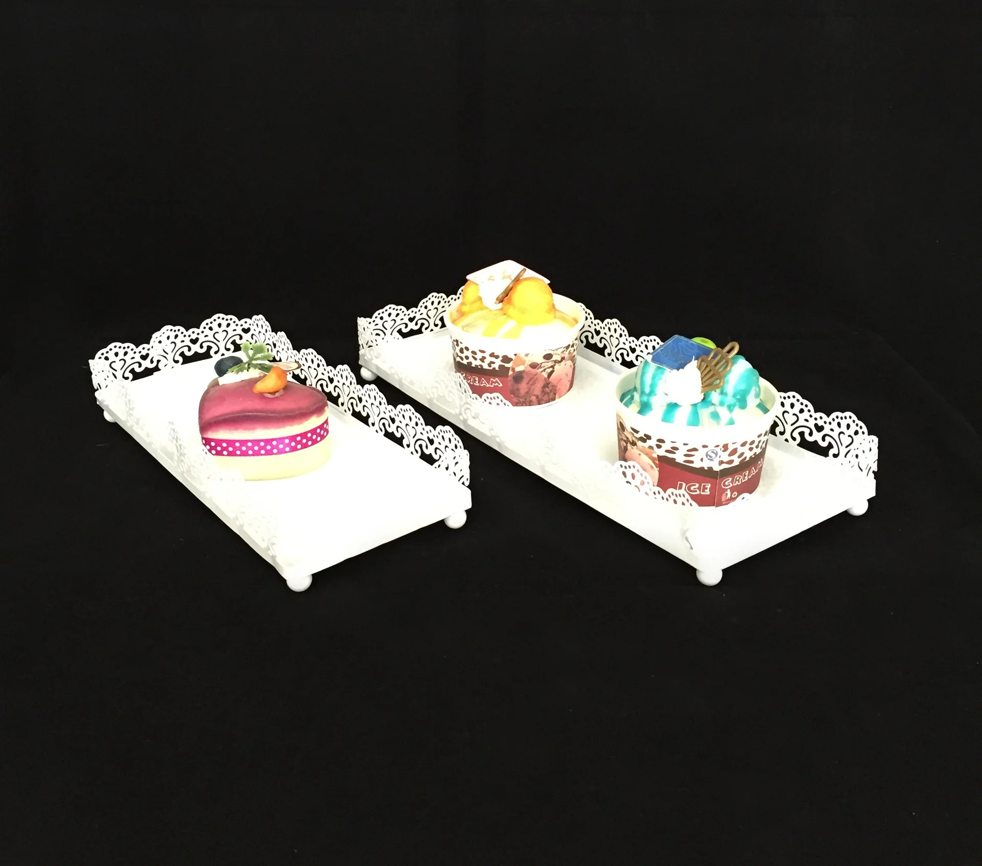 2 шт. белый кружевной Железный поднос для кекса подставки свадебного торта посуда