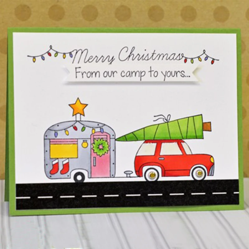 Различные Рождественские Автомобили прозрачный штамп сделай сам трафарет для