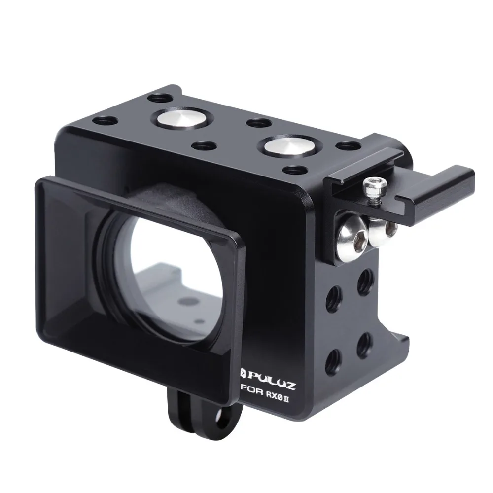 PULUZ Housing Shell CNC Aluminum Alloy Protective Cage &37mm UV Lens&Cold-shoe Base Mount&Screw &Tripod Adapter for Sony RX0 II |