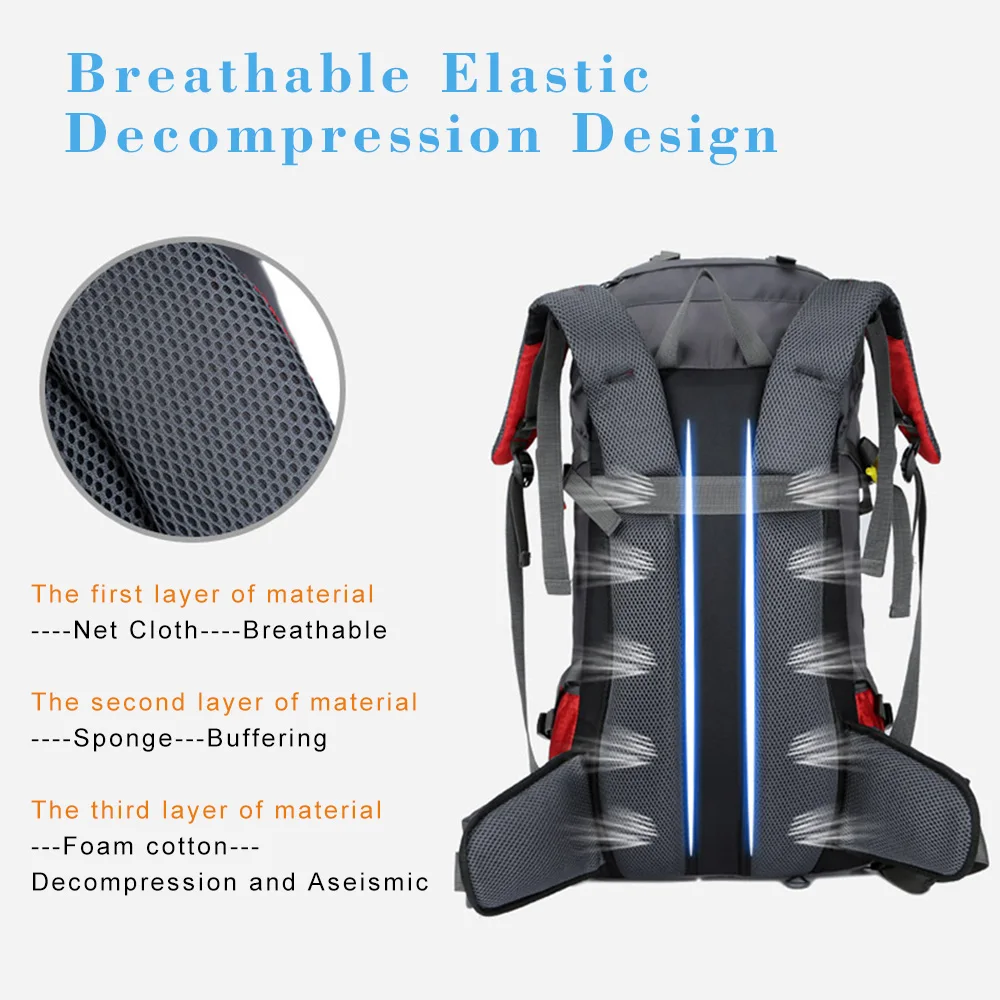 Горный рюкзак дождевик сумка 60л водонепроницаемый для альпинизма Бесплатный
