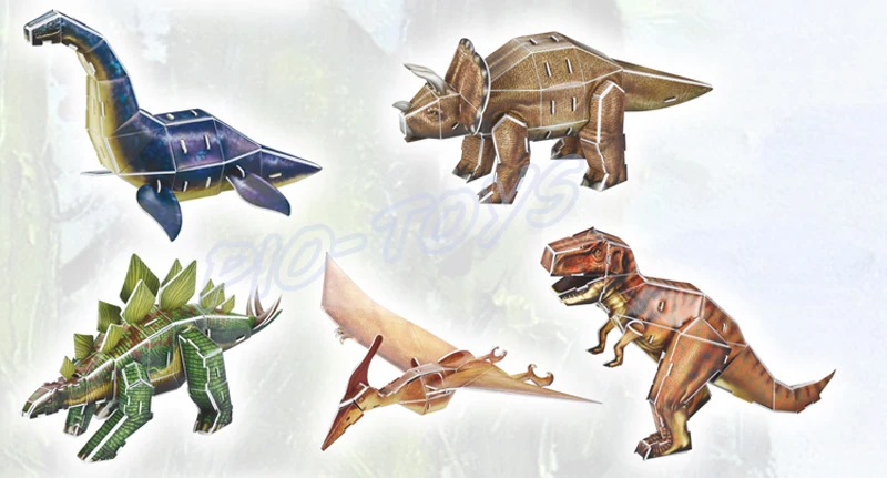 Новогодний подарок динозавр и животное серии 3D модель учебник головоломка