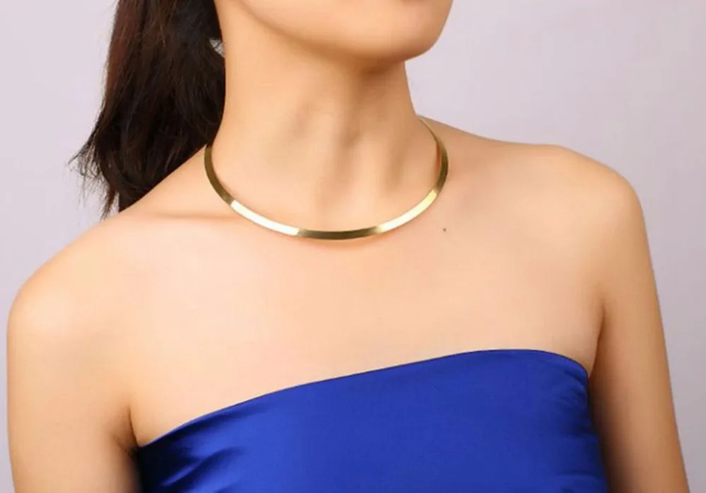 

Fashion making simple shape metal texture collar necklace new necklace wholesale