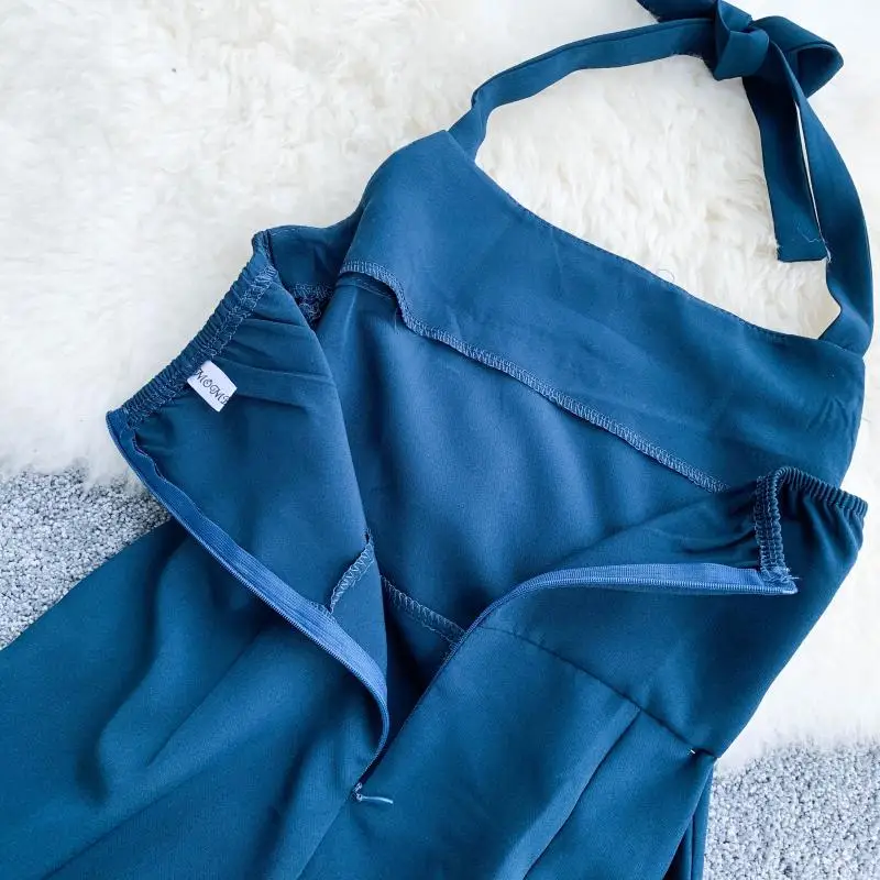 2019 новые модные женские комбинезоны с бретельками без бретелек на шее высокой