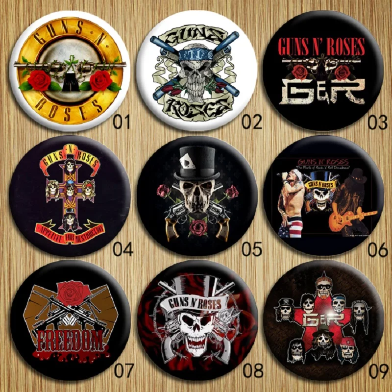 Американская рок-группа guns N' Roses Сувенирный значок G N' R жесть Броши GNR уличный панк одежда персонализированный подарок для друга