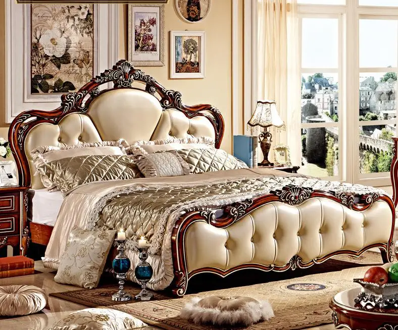 Европейский стиль высокое качество 5 шт. набор для спальни с резьбой от Foshan Furniture |