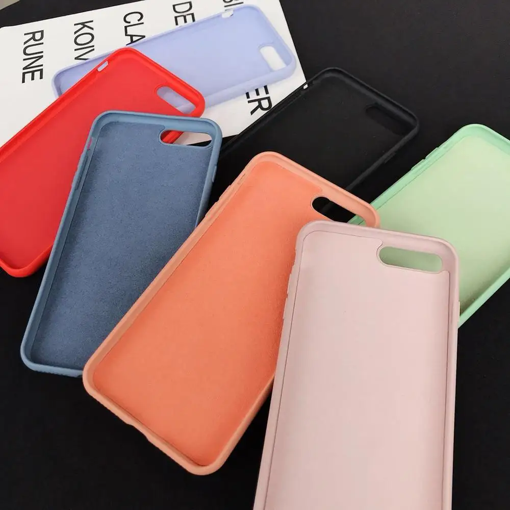 Оригинальный жидкий силиконовый чехол для iphone XS XR Max мягкий однотонный из ТПУ 6 6s 7