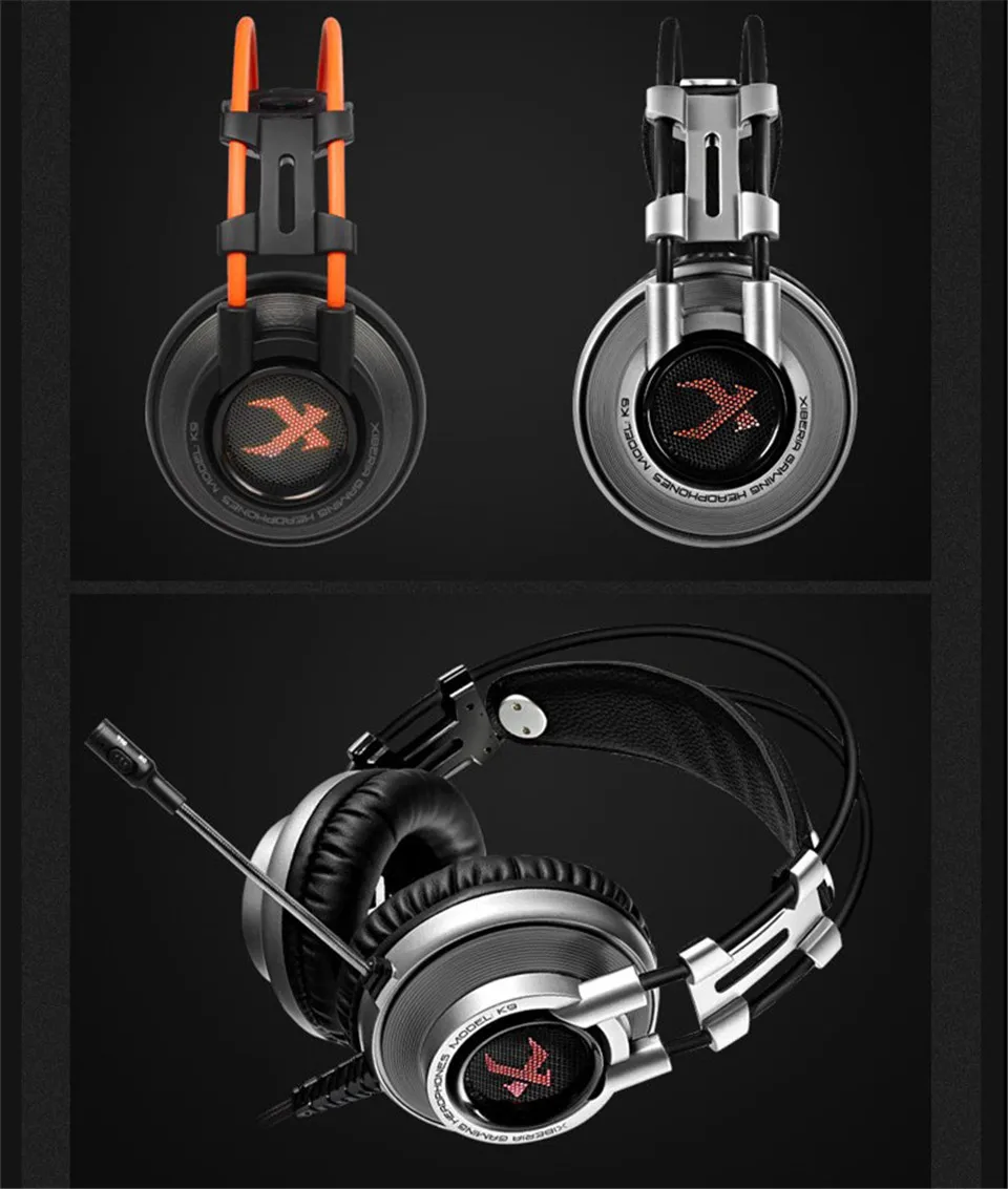 Xiberia K9 PC Gamer стерео игровая гарнитура casque компьютерная USB Виртуальная 7,1 звуковые наушники с микрофоном светодиодный свет