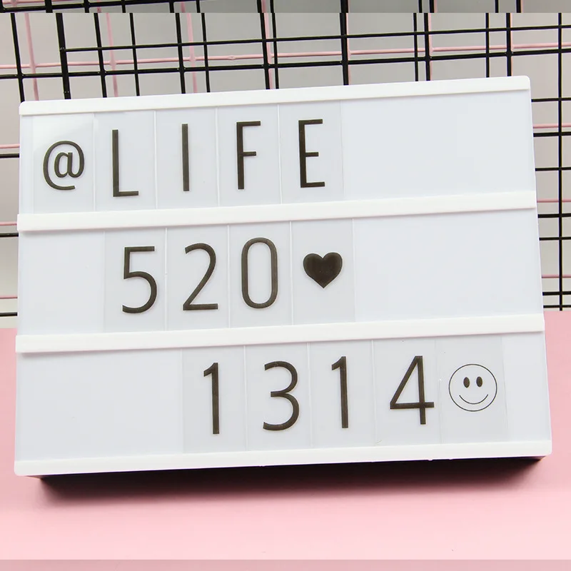 A4 светодиодный ночник коробка DIY письмо Комбинации лайтбокс доска 96 шт. Letter Box знак Кино ic Lightbox Кино ночник