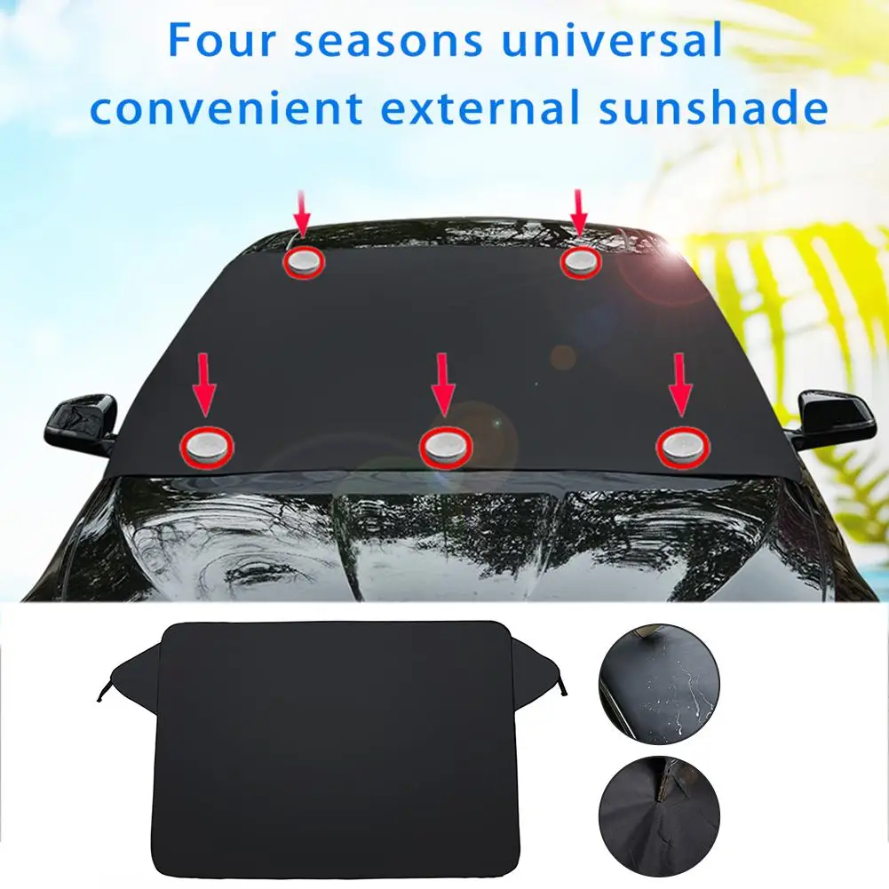 

New Car Sunshade Folding Aluminum Foil Insulation Sun Block Magnet Large Sun Block Auto Glass Sunshade Car Sun Visor Dropship