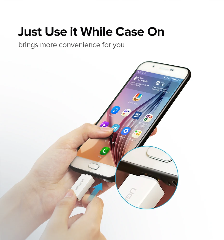 Ugreen микро USB к USB OTG адаптер папа к USB 2,0 микро адаптер конвертер для samsung Xiaomi LG huawei Android мобильных телефонов