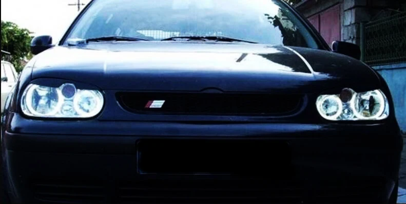 Для Volkswagen Golf Mk4 от 1998 до 2004 белый и янтарный двухцветный хлопковый комплект светодиодов «глаза ангела» halo Кольцо DRL указатель поворота светильник