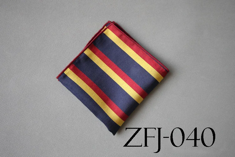 ZFJ-040 42 цвета мужской платок в полоску в горошек Цветочный свернутый Окантованный карман квадратный 22 см Свадебная деловая Вечеринка полотенце для сундуков Hanky - Цвет: ZFJ-040