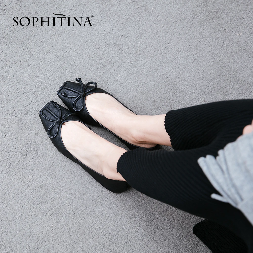 SOPHITINA/Новинки 2019г. Модная повседневная обувь с квадратным мыском на сплошной