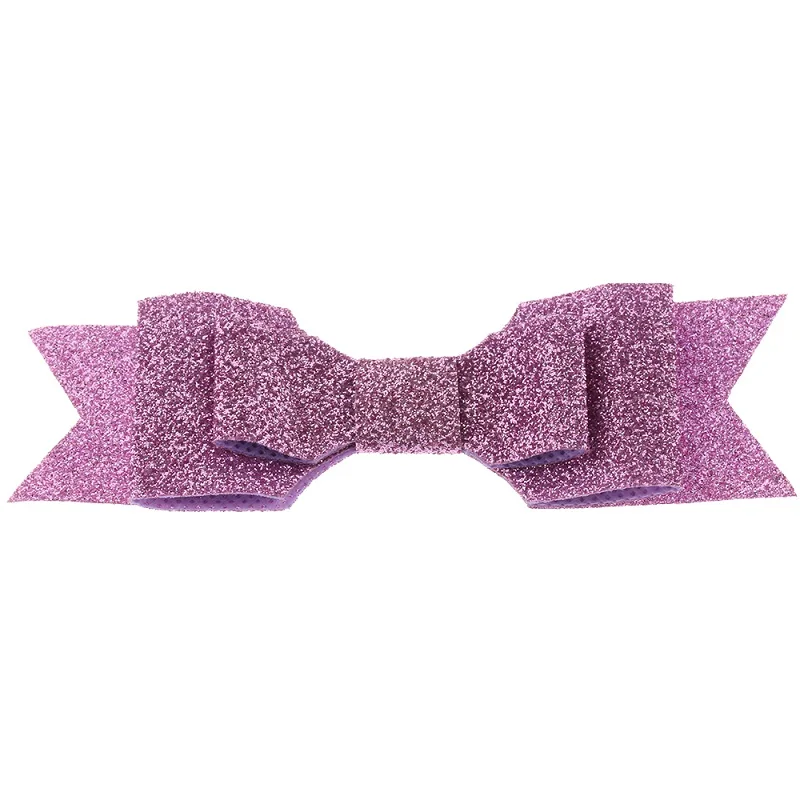 purple 1 шт. модные " корсажная лента заколки детские банты для волос с блестками Стразы шпильки заколки для девочек аксессуары для волос - Цвет: purple