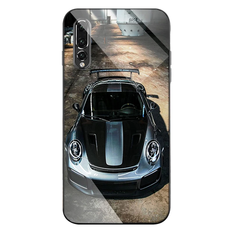 luxury carcasa phone case for Huawei p30 Case p20 lite pro Back Tempered Glass huawei Mate 20 nova 4 car celular Cover |