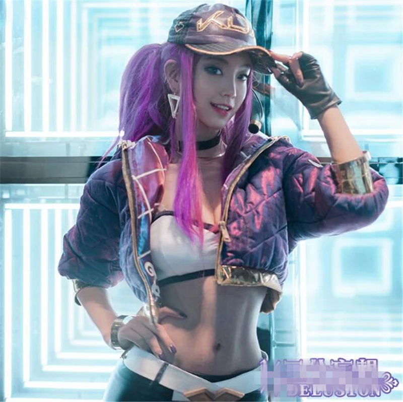Горячая Игра LOL KDA Group Akali Skin Косплей Костюм Полный комплект K/DA Новая