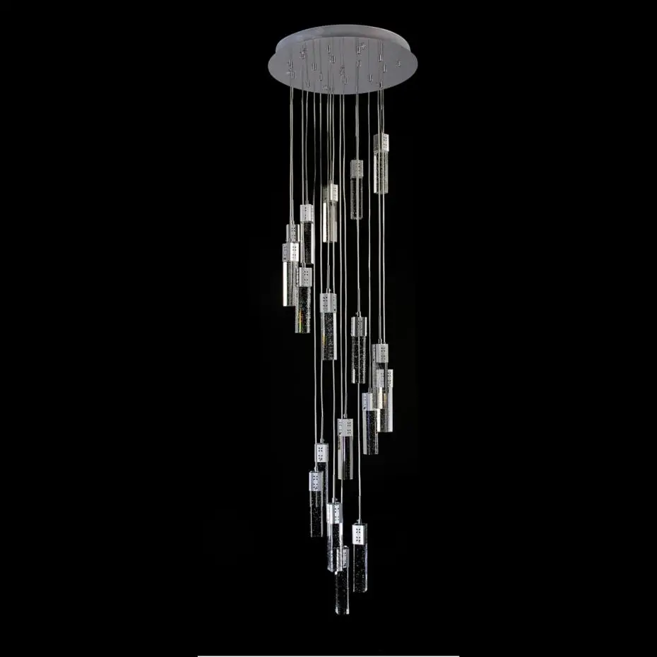 выставочный зал Modern Led luminaria спиральный кристалл освещение для магазина длинные