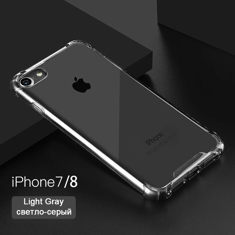 Противоударный прозрачный силиконовый чехол для телефона iPhone 7 8 роскошные