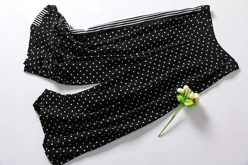 Женские широкую ногу точка шелка брюки 2017 лето высокая талия повседневная