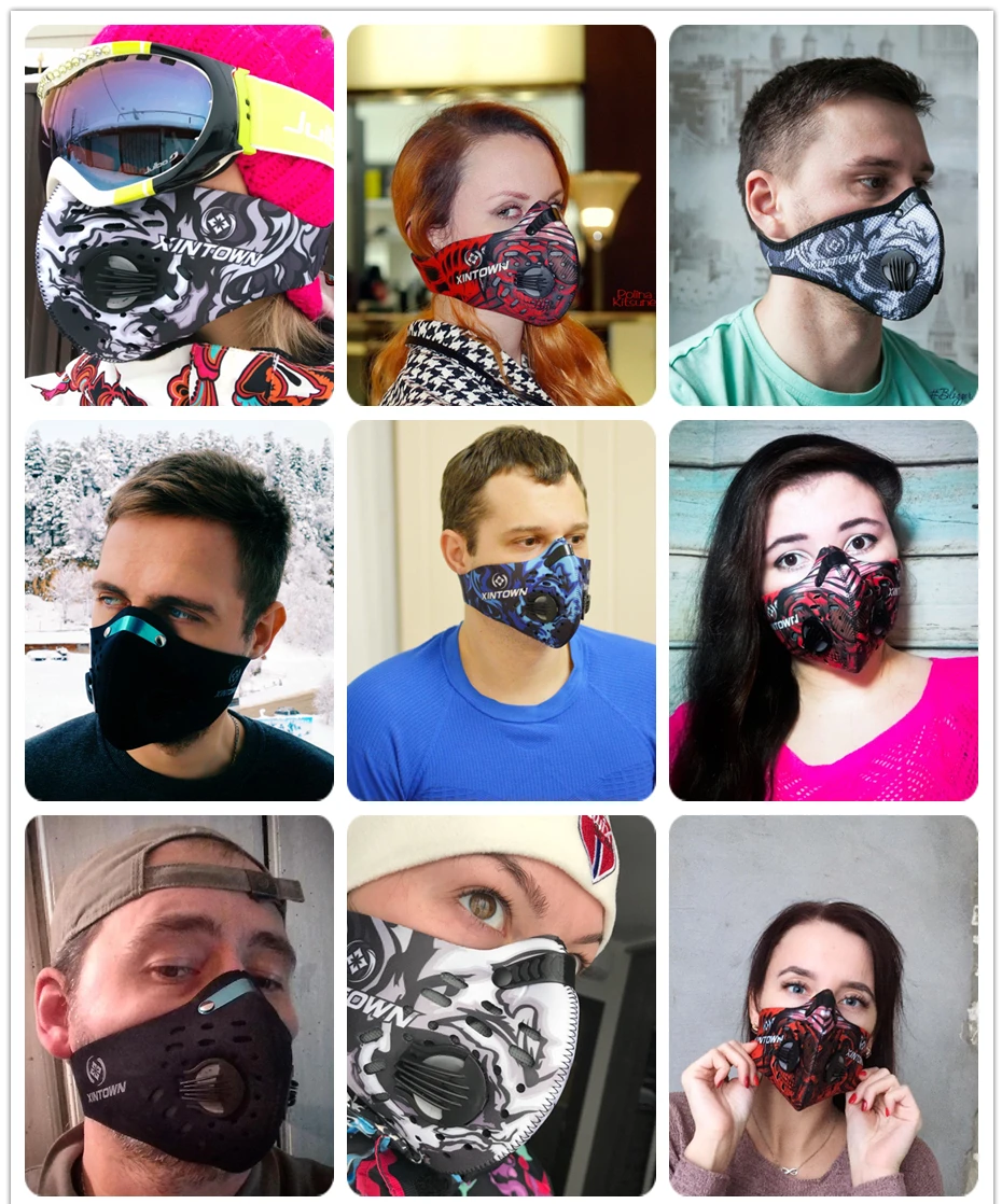 2019 Anti Dust Training Mask Cycling Masks With Filter Half Face Carbon Mountain Bicycle Sport Road Cover | Спорт и развлечения