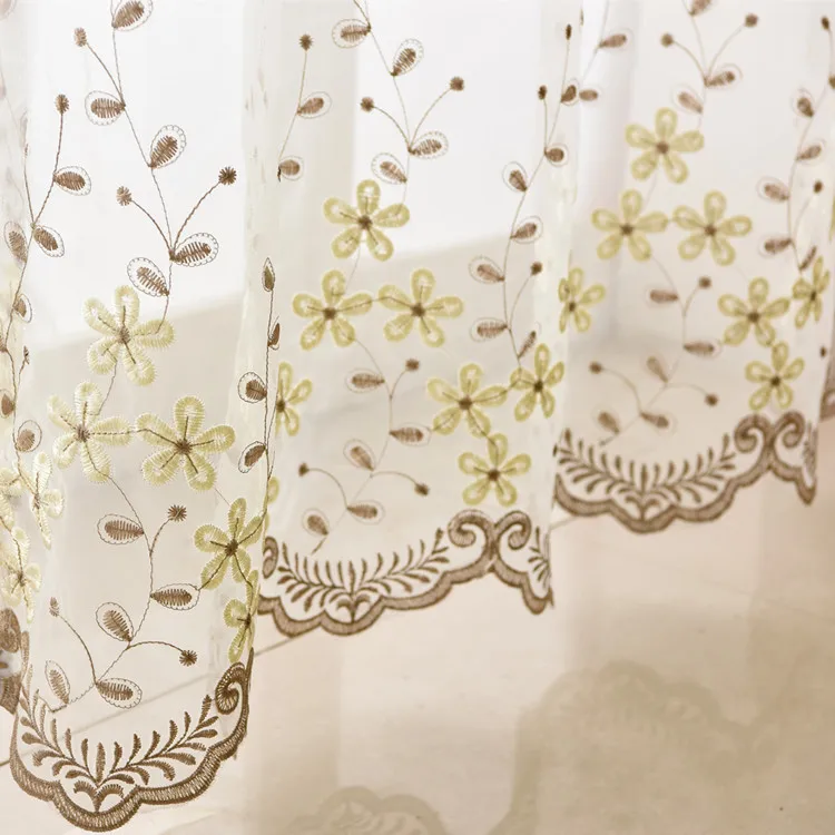 Белые прозрачные занавески из полиэстера и хлопка вуали тюля для