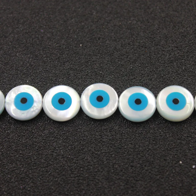 Лидер продаж оптовая продажа бусины из натурального белого и синего ракушек 10 мм