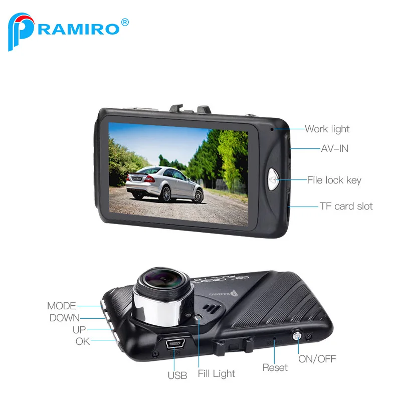Pramiro Видеорегистраторы для автомобилей FHD 1080 P 3 &quotрегистраторов 170 градусов