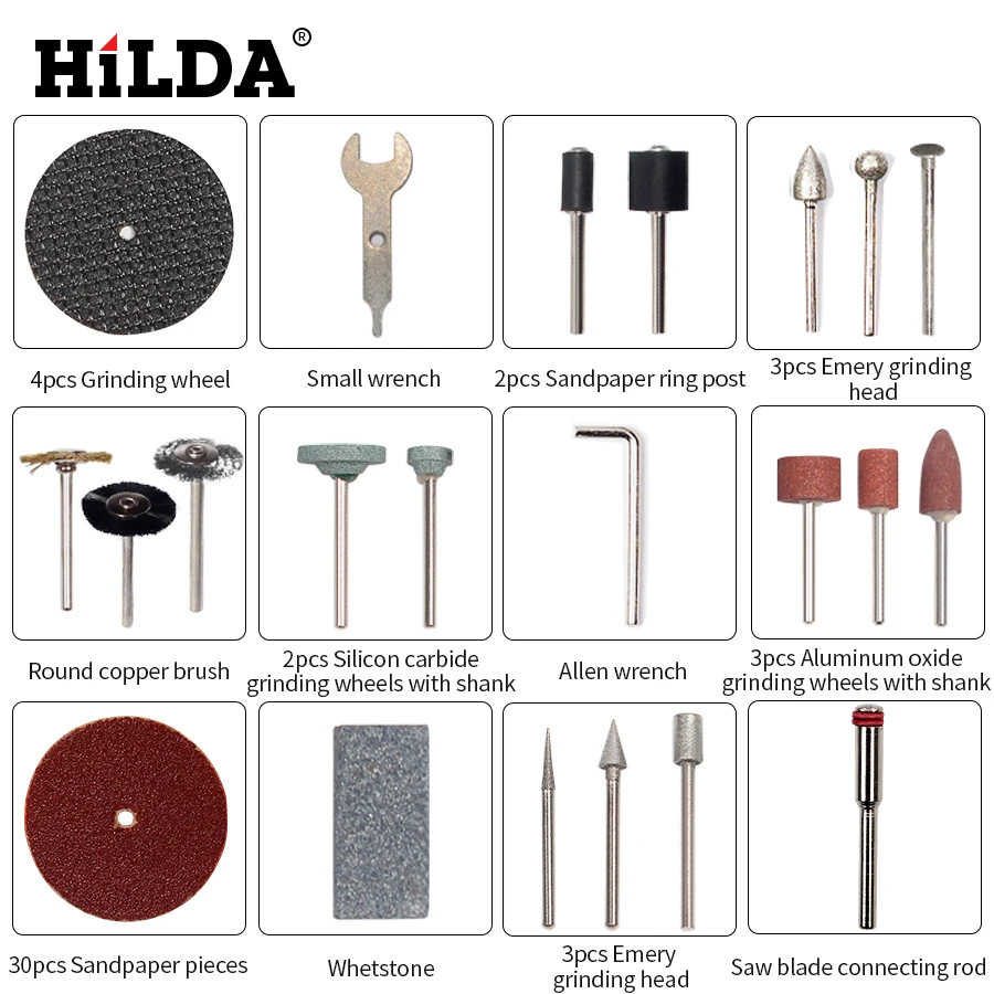 Набор аксессуаров HILDA 264 шт./компл. для вращающегося инструмента Dremel подходит