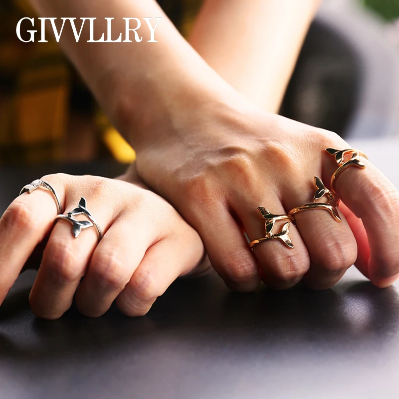 Free Shipping 1pc Creative Fish Tail Rings for Women Mermaid Dolphin Knuckle Ring Gift Jewelry | Украшения и аксессуары