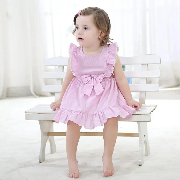 Летнее платье для маленьких девочек модное хлопковое принцессы без рукавов