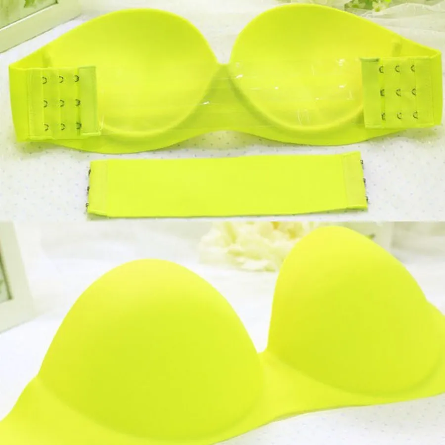 Free shipping wholesale full size one-piece colorful push up seamless strapless backless brassiere 30 pcs/lot 166 usd
