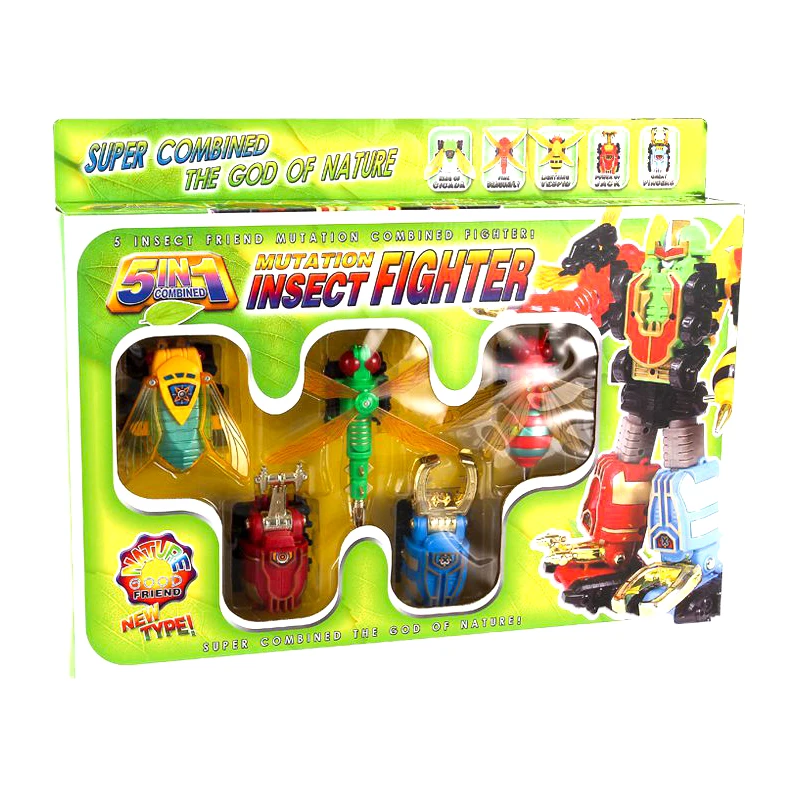 

Transformation insects Deformation Action Figure Robot Children's Educational Toys 5 in 1 Dinosaur Rangers