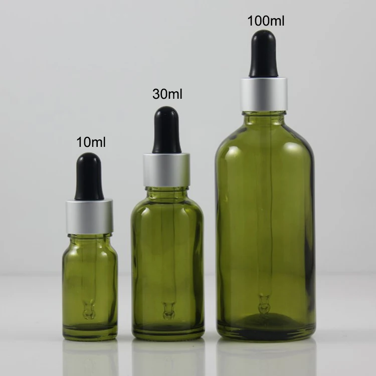 100pcs Olive Green 10 ml dropper bottle for essential oils , olive green 10ml dropper bottle wholesale