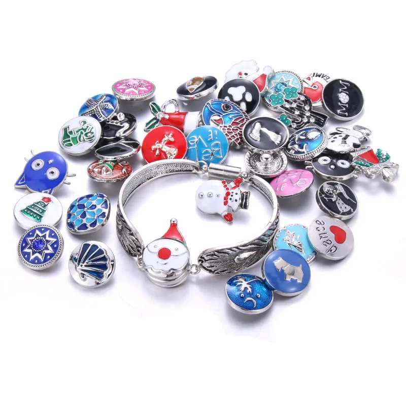 Оптовая продажа новинка 10 шт./лот Смешанные случайные кнопки 12 мм 18 защелки для